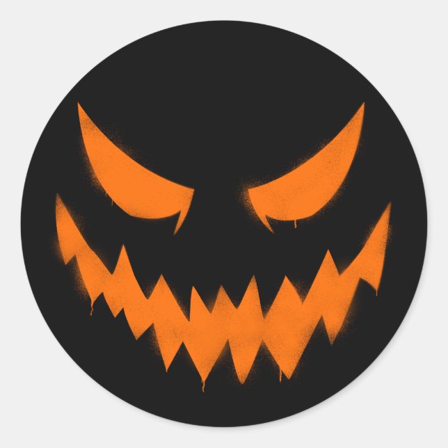 Spooky Halloween Jack-O'-Laterne-Sticker Runder Aufkleber (Vorderseite)