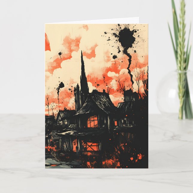 Spooky Halloween Karte (Vorderseite)