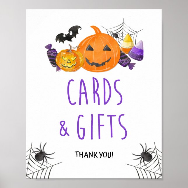 Spooky Halloween Karten & Geschenke Tafelschild 8x Poster (Vorne)