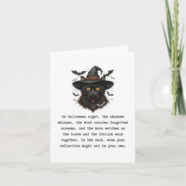 Spooky-halloween-Katze Karte (Vorderseite)