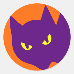 Spooky Halloween Kitty Cat Beängstigend Evil Runder Aufkleber