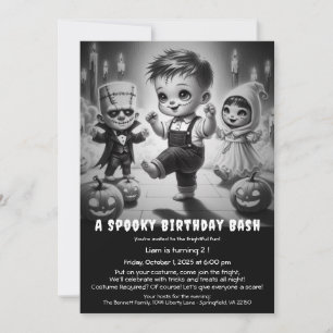 Spooky Halloween Kostüm Geburtstagsparty Einladung