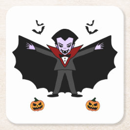 Spooky Halloween Kostüm Party Dracula Vampire Rechteckiger Pappuntersetzer