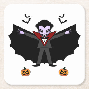 Spooky Halloween Kostüm Party Dracula Vampire Rechteckiger Pappuntersetzer