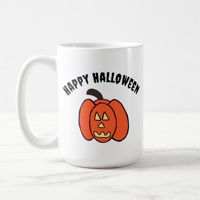 Spooky Halloween-Kürbislaterne Kaffeetasse (Links)
