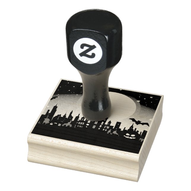 Spooky Halloween Landschaft Tinte Briefmarke Gummistempel (Stempel)