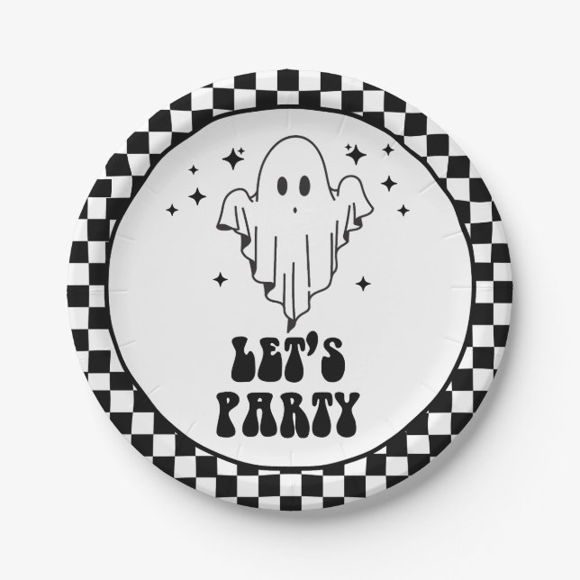 Spooky Halloween Let's Party Pappteller (Vorderseite)