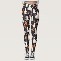 Spooky Halloween Little Ghosts Black Orange White