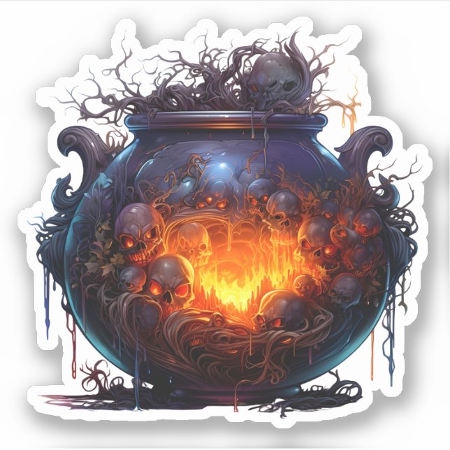 Spooky Halloween Magic Hexen Cauldron Aufkleber (Vorderseite)