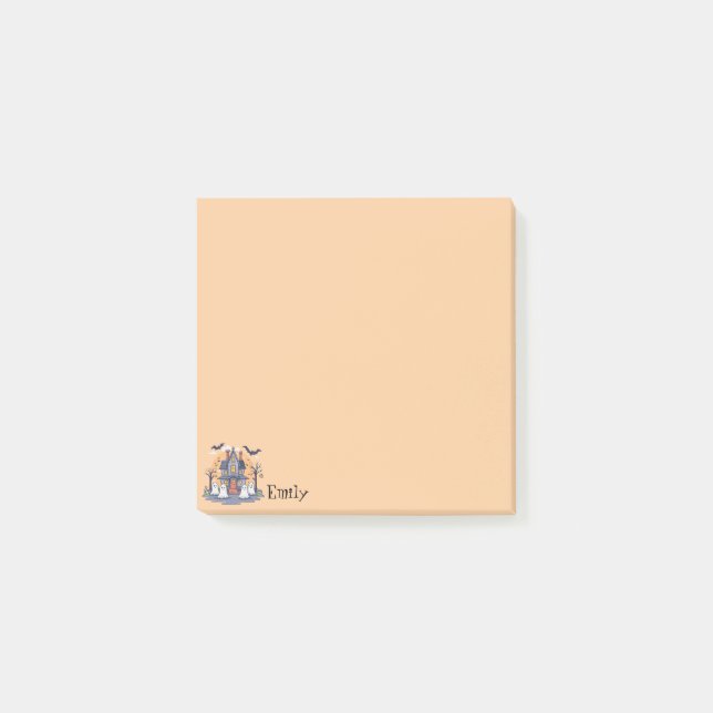 Spooky Halloween Mansion Tan Post-it Klebezettel (Vorderseite)