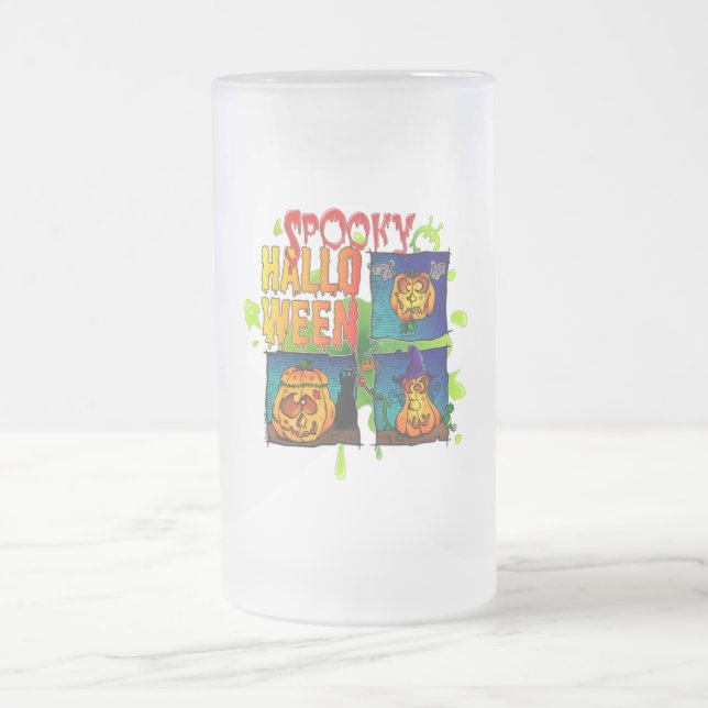 Spooky Halloween Mattglas Bierglas (Mittel)