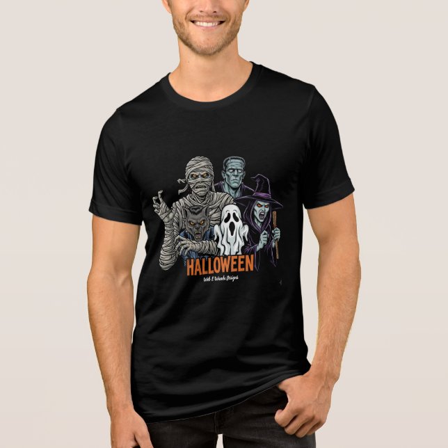 Spooky Halloween Monsters Tshirt (Vorderseite)