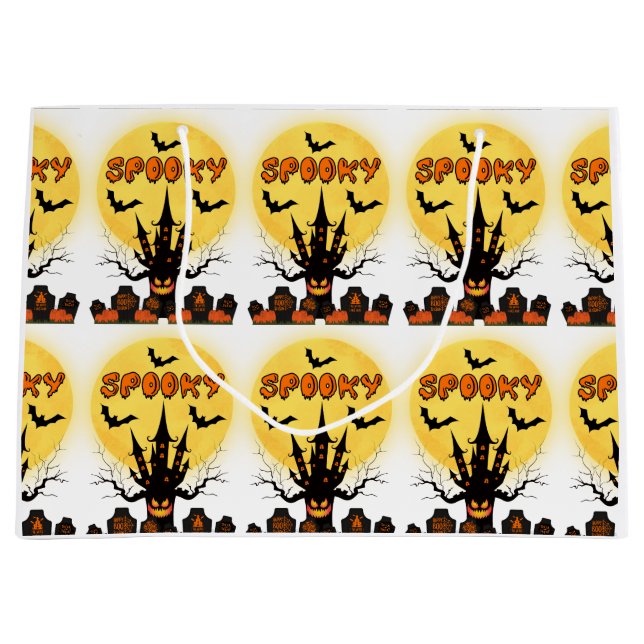 Spooky Halloween Moon Große Geschenktasche Geschenktüte (Vorderseite)