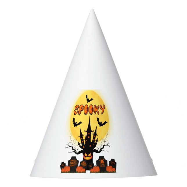 Spooky Halloween Moon Party Hat Partyhütchen (Vorderseite)