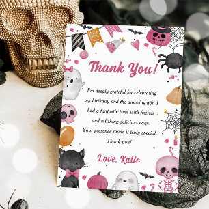 Spooky Halloween Niedlich Ghost Danke-Karte Dankeskarte