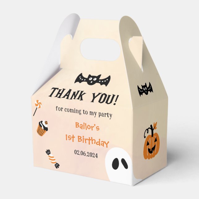 Spooky Halloween Niedlich Ghost Gefälligkeitsboxen Geschenkschachtel (Vorderseite)