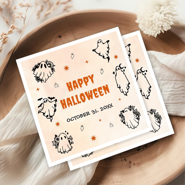 Spooky Halloween Niedlich Ghost Serviette (Von Creator hochgeladen)