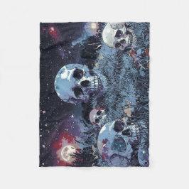 Spooky Halloween Night - Eerie Skulls Fleecedecke