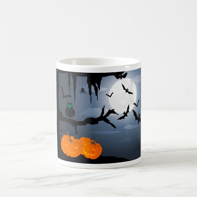 Spooky Halloween Night Szene Kaffeetasse (Von Creator hochgeladen)