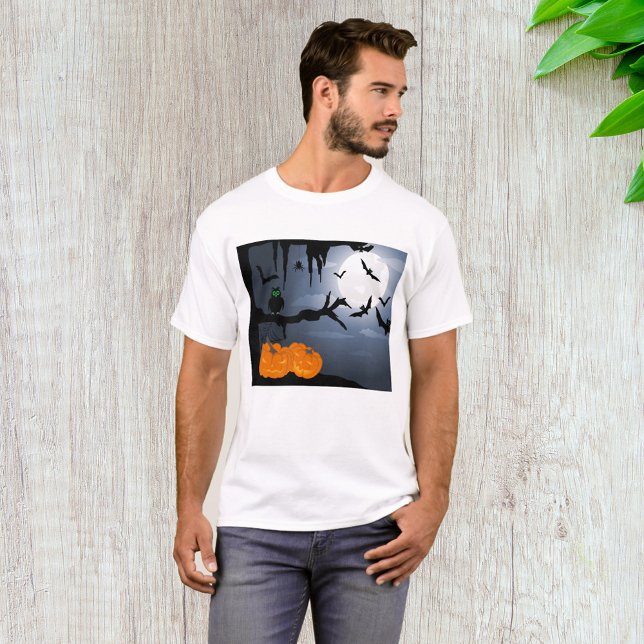 Spooky Halloween Night Szene T-Shirt (Von Creator hochgeladen)