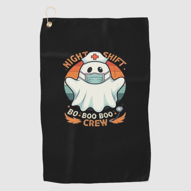 Spooky Halloween Nurse Funny Ghost Kostüm Boo Boo Golfhandtuch (Vorderseite)