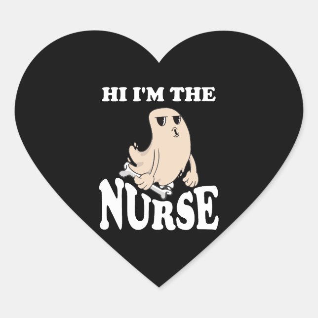 Spooky Halloween Nurse Herz-Aufkleber (Vorderseite)