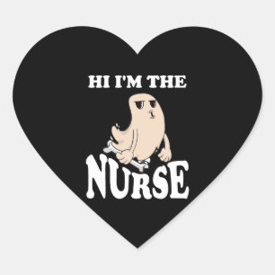 Spooky Halloween Nurse Herz-Aufkleber