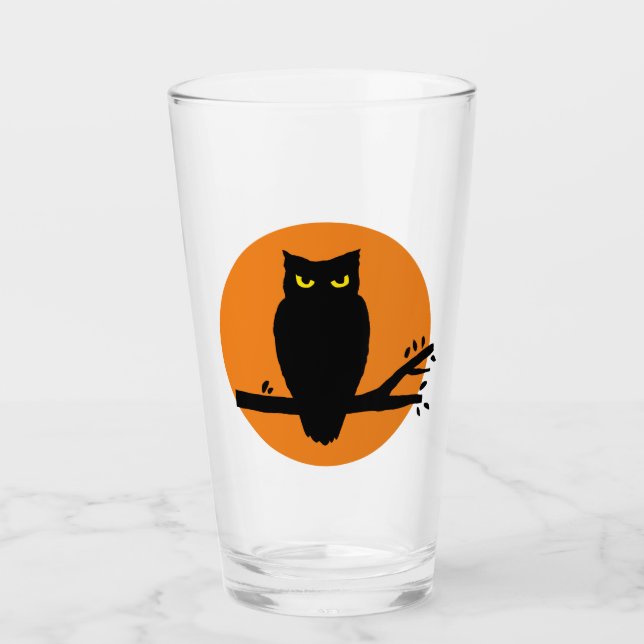 Spooky Halloween Owl Glas (Vorderseite)