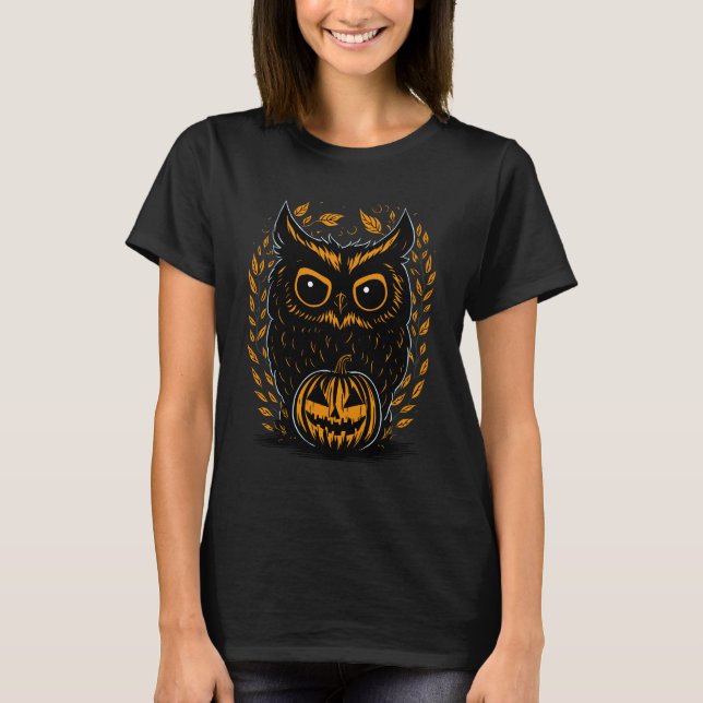 Spooky Halloween Owl T-Shirt (Vorderseite)