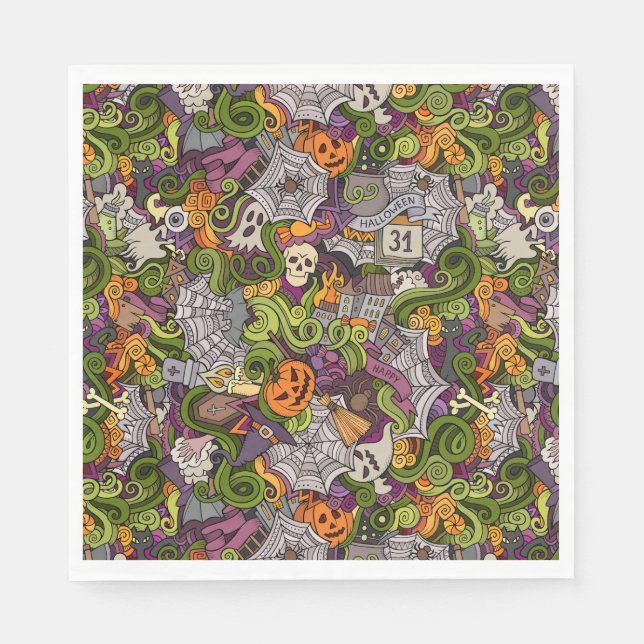 Spooky Halloween Paper Napkin Serviette (Vorderseite)