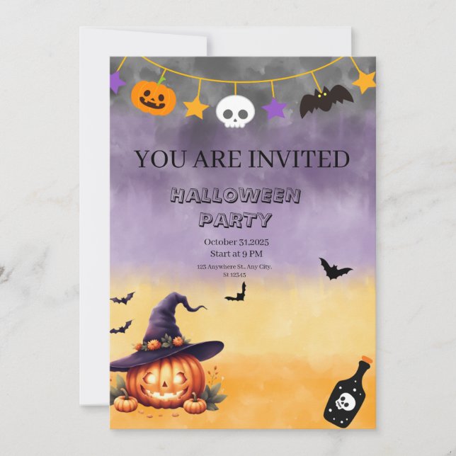 Spooky Halloween-Party Einladung (Vorderseite)