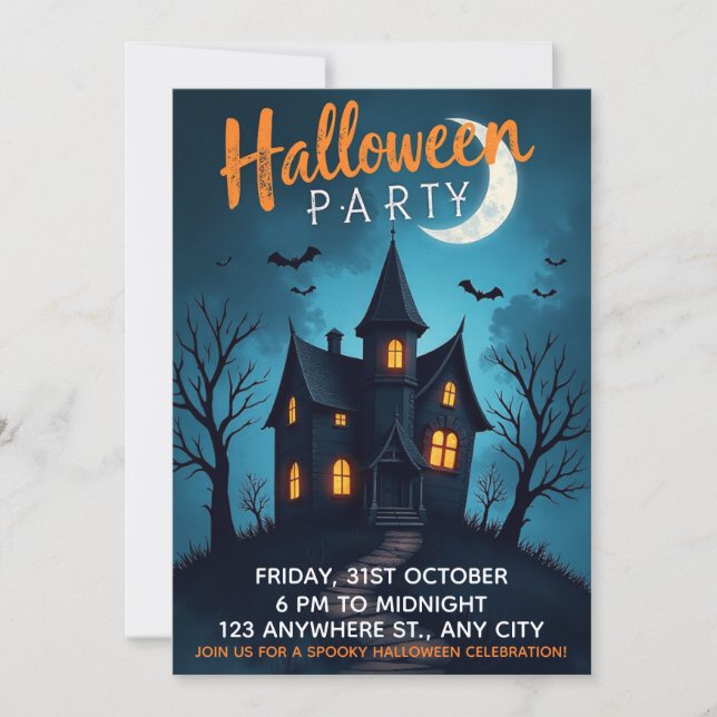 Spooky Halloween-Party Einladung (Vorderseite)
