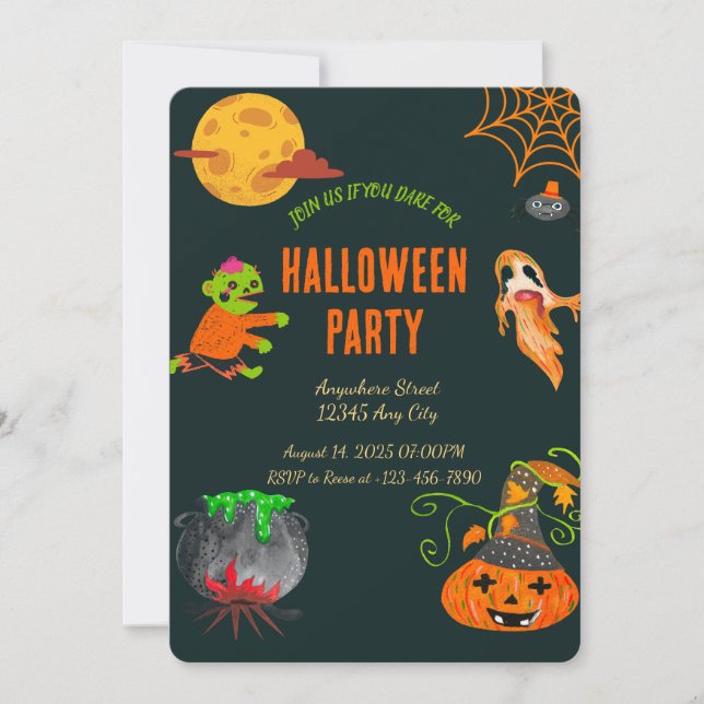 Spooky Halloween-Party Einladung (Vorderseite)