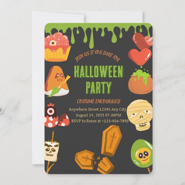 Spooky Halloween-Party Einladung (Vorderseite)
