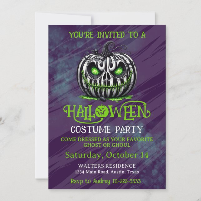 Spooky-Halloween-Party Einladung (Vorderseite)