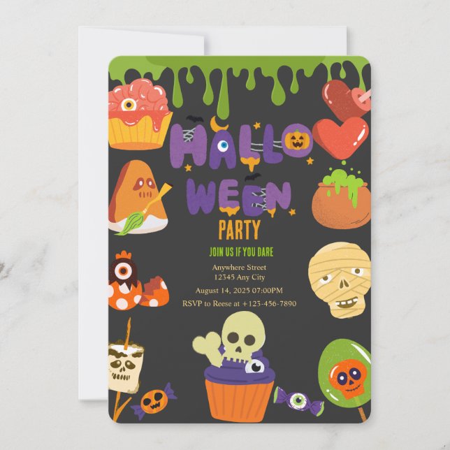 Spooky Halloween-Party Einladung (Vorderseite)