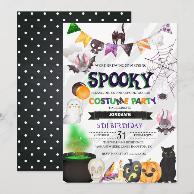 Spooky Halloween Party Einladung (Vorne/Hinten)