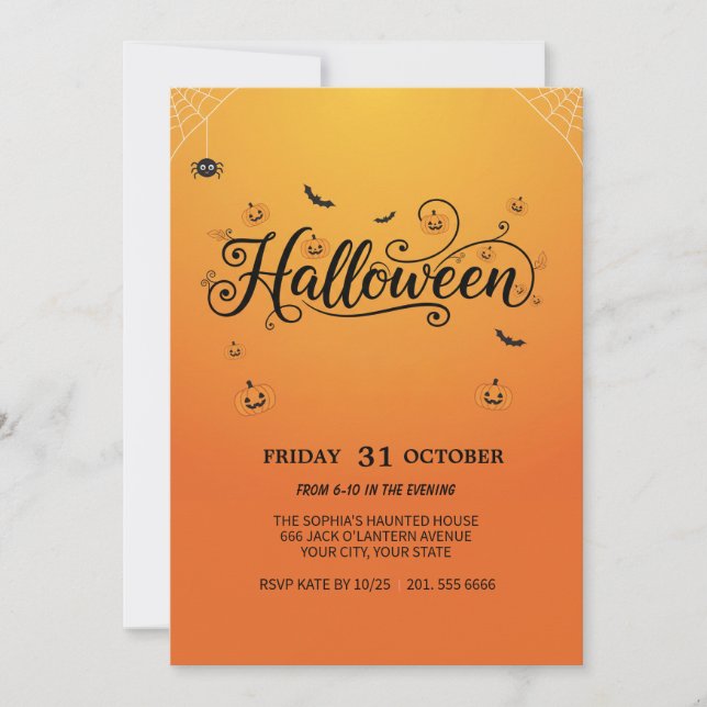 Spooky Halloween-Party Einladung (Vorderseite)