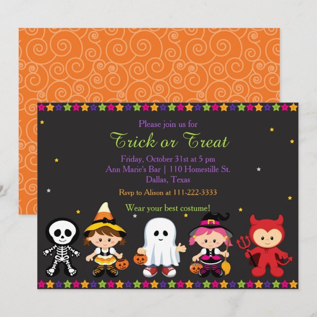 Spooky-Halloween-Party Einladung (Vorne/Hinten)