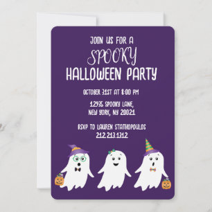 Spooky Halloween-Party Ghosts Trick oder Behandlun Einladung