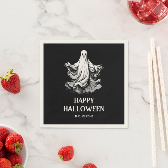 Spooky-Halloween-Party-Leckerei mit Geist Serviette (Beispiel)
