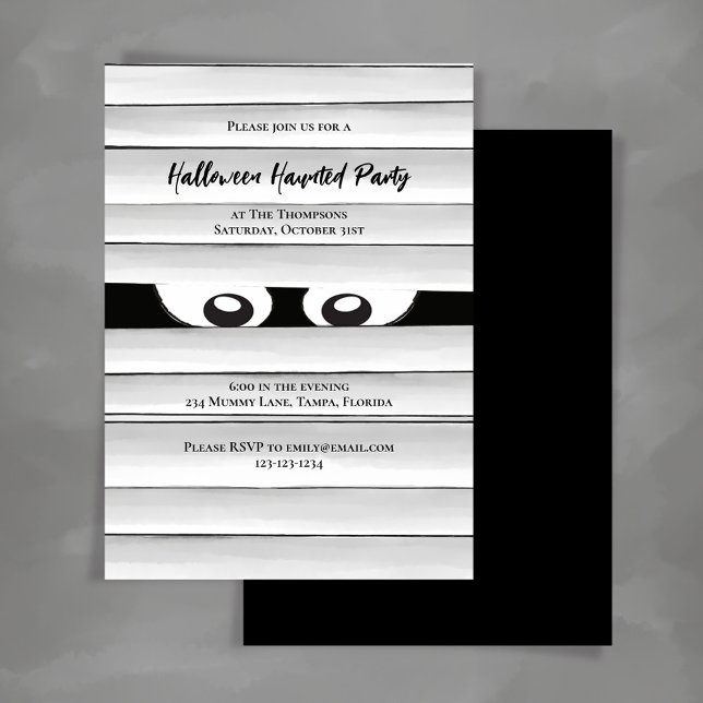 Spooky Halloween-Party Mummy Einladung (Spooky Halloween Mummy Party Invitation Template.)