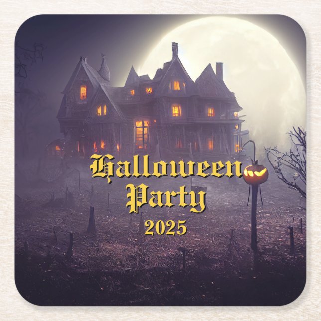 Spooky-Halloween-Party Rechteckiger Pappuntersetzer (Vorderseite)