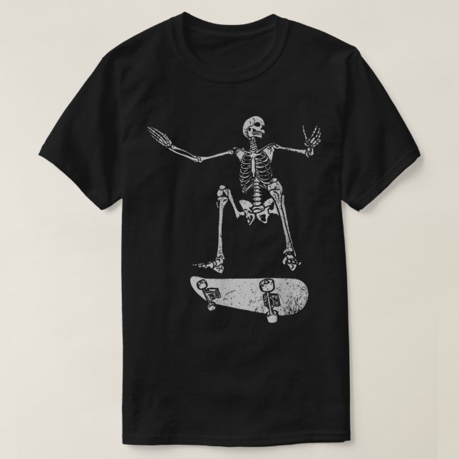 Spooky Halloween Party - Skateboarding skeleton co T-Shirt (Design vorne)