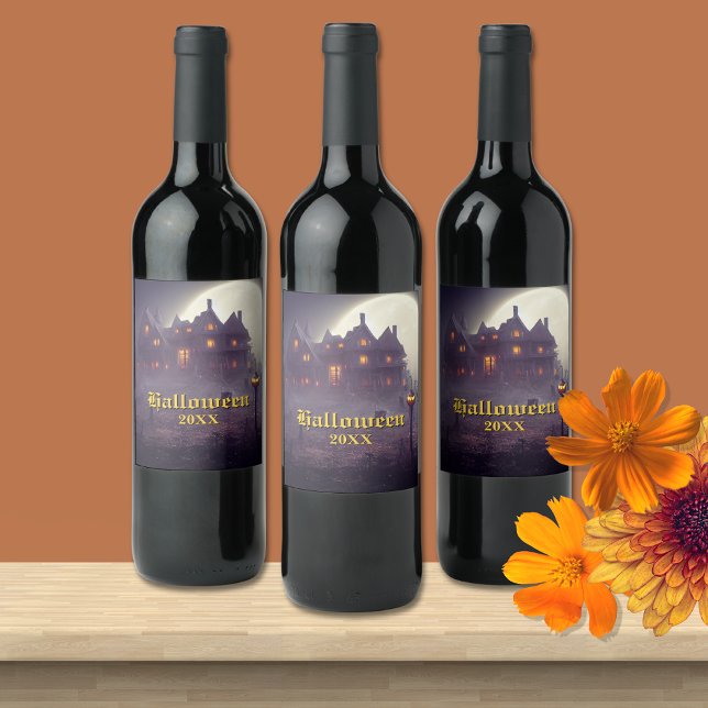 Spooky-Halloween-Party Weinetikett (Von Creator hochgeladen)