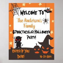 Spooky Halloween-Party Willkommenspender Poster
