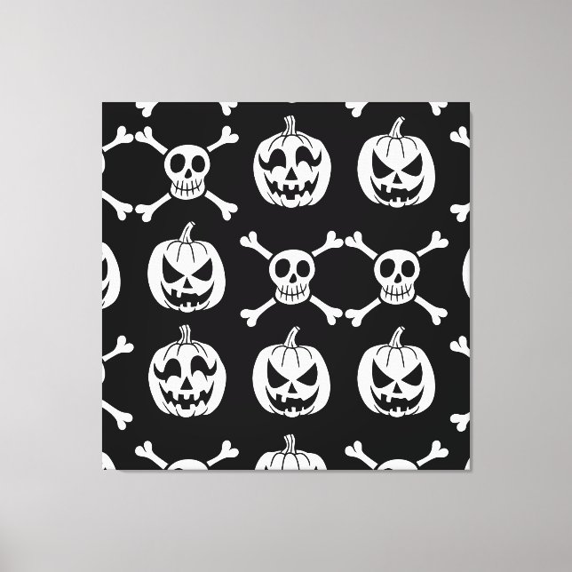 Spooky Halloween Pattern Leinwanddruck (Vorderseite)