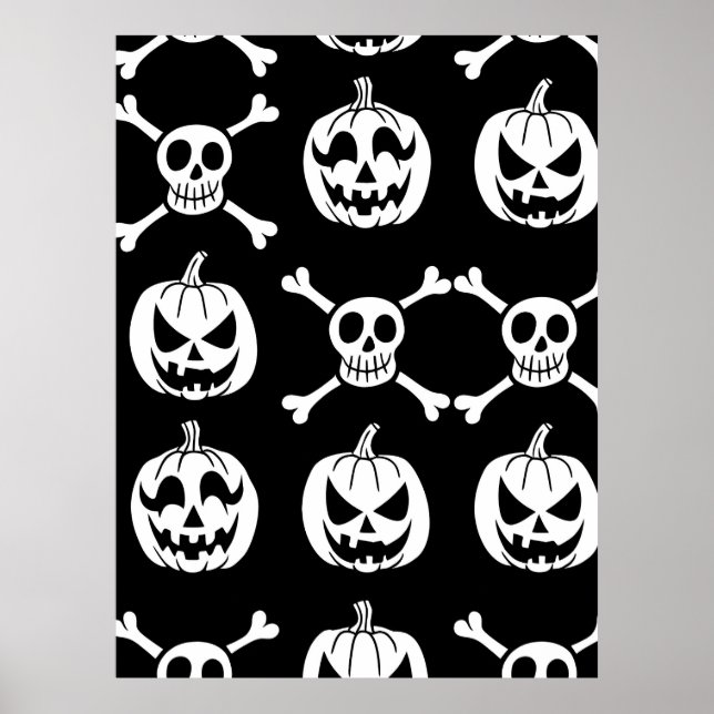 Spooky Halloween Pattern Poster (Vorne)