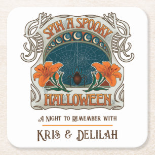 Spooky Halloween, Personalisiert Rechteckiger Pappuntersetzer