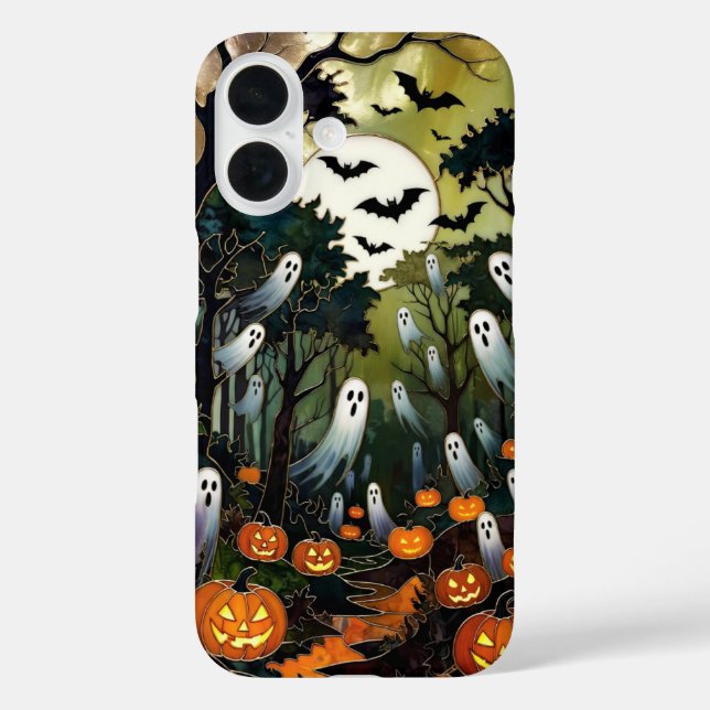 Spooky Halloween Phone Case Ghost Pumpkin Forest (Rückseite)